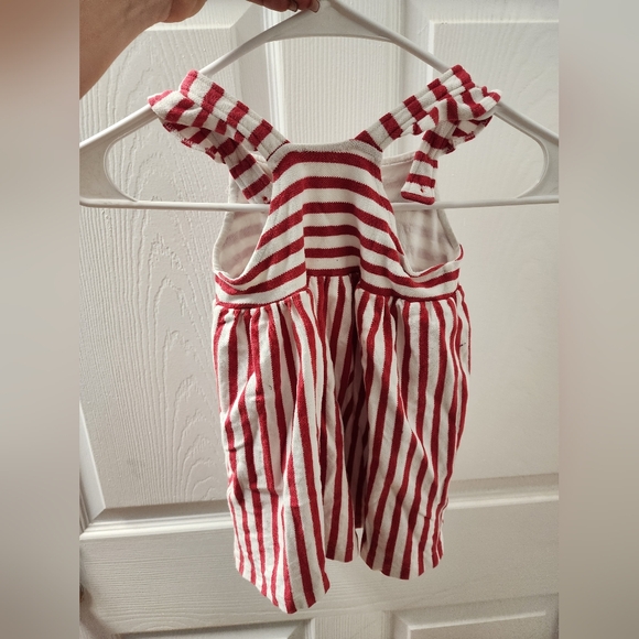 Sleeveless dress in ecru with stripes print - Picture 3 of 3